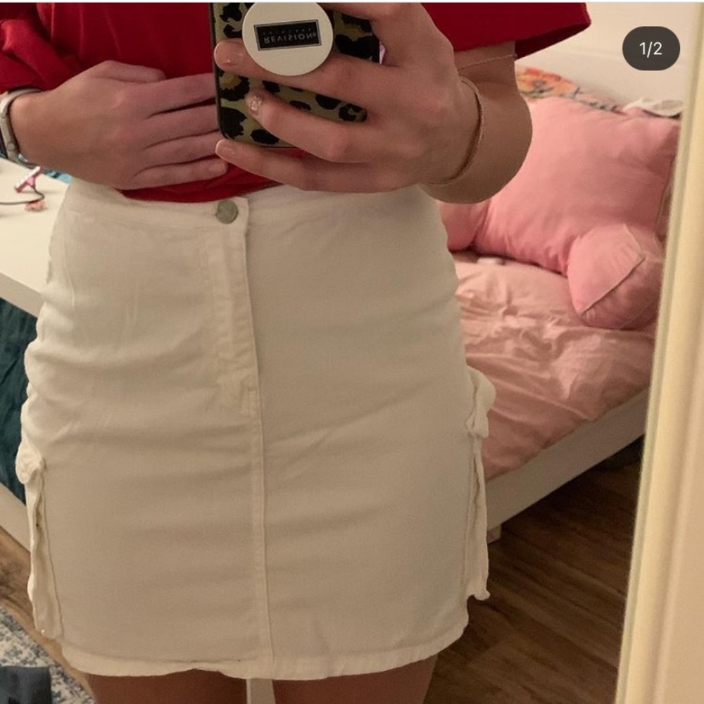 worn once nasty gal white skirt